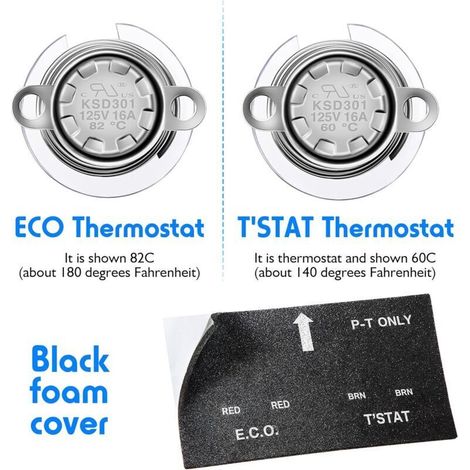 Interruttore termico di sicurezza per scaldabagno con kit di montaggio termostato ECO, ricambio certificato UL compatibile con Atwood 91447 93866 (1/5)