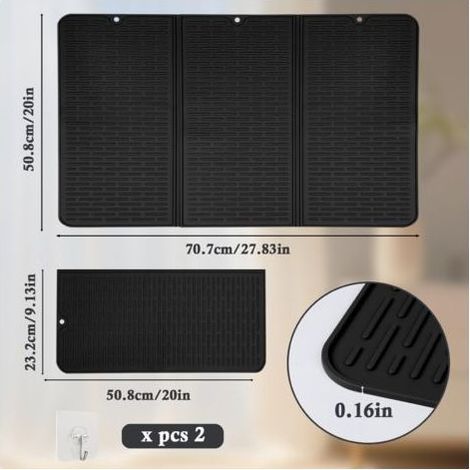 Protection Plaque Induction, 70.750.8cm Protection pour Plan de Travail de Cuisine Protege Plaque de Cuisson Multifonction, Résistant Aux Rayures, Facile à Nettoyer, pour Comptoirs de Cuisine (Noir) (1/4)