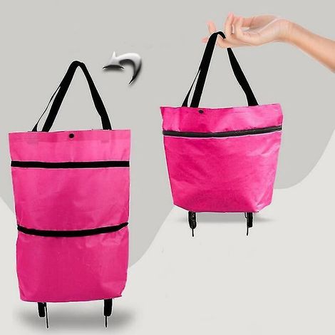 Sac caddie pliable à roulettes Rose rouge