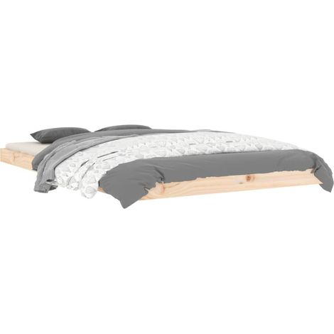 Bed Frame without Mattress 120x190 cm Small Double Solid Wood Pine vidaXL (1/5)