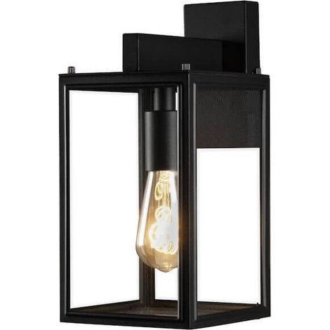 Konstsmide Carpi Lanterne Murale Extérieure Moderne E27 Noir Avec Verre Clair, (1/3)