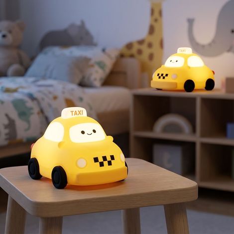 2x LED Kinder Tischleuchte Taxi Akku Schlafzimmerlampe Nachtlicht dimmbar Touch B 12,5 cm (1/5)