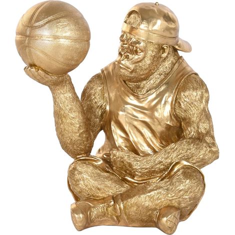 Figura Resina 54X46X60,5 Gorila Dorado (1/4)