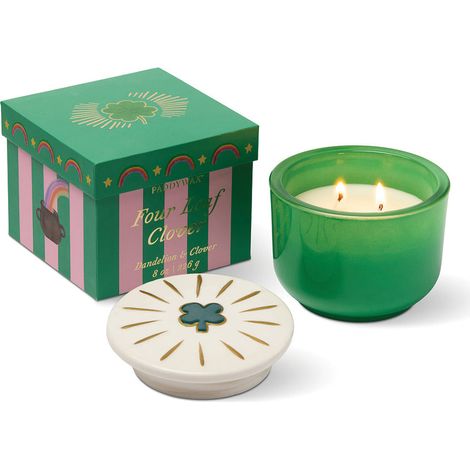 Candela in Vetro Charmed Quadrifoglio Dente di Leone e Trifoglio 226g Paddywax