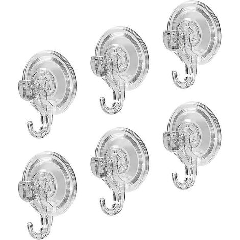 Crochets à ventouse transparents, support de rangement à ventouses sous vide, lot de 6 (1/5)