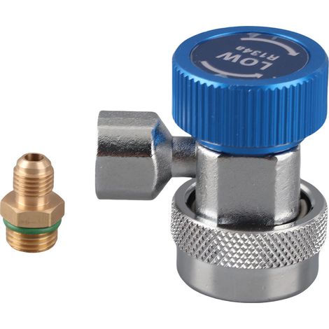 Adaptateur de climatisation R134A Connecteur rapide haute et basse pression en métal avec extracteur de valve pour recharge (1/5)