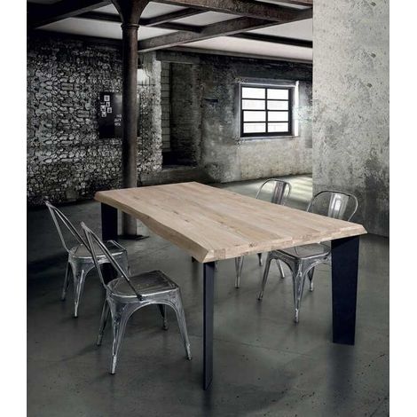 Tavolo design moderno legno metallo nero Dimensione Tavoli: 250 x 100 - Spessore tavoli: 4 cm (1/2)