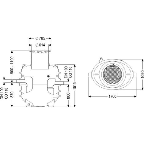 KESSEL 95020-120D-DL Séparateur de graisses EasyClean encastrable