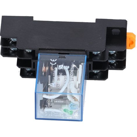 Relais de puissance électromagnétique LY2NJ à 8 broches avec témoin lumineux sur le socle pour moteurs et relais industriels 10 ADC 24 V (1/5)