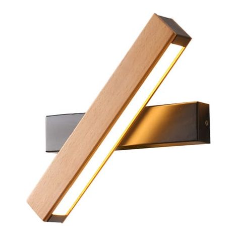 Applique murale salon et entrée Applique Murale LED,4W 400LM Applique Murale Intérieure en Bois Rotative à 360°,Applique Murale Blanc Chaud 3000K (1/5)