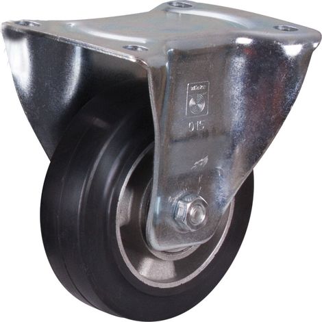 VARIOfit Bockrolle Elastikvollgummi 125 x 40 mm schwarz (1/3)