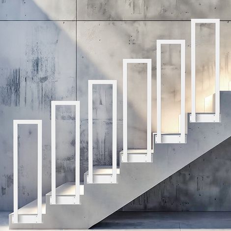 Wolketon 110 cm bianco Ringhiera per scale a forma di U in ferro Corrimano Ringhiera, ringhiera in ferro per interni ed esterni Universale Montaggio laterale