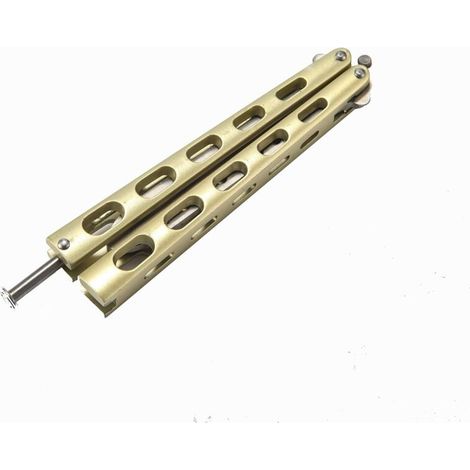 Outil de camping pliable et durable, outil de pratique à neuf trous, cadenas à ressort, entièrement en acier, bord non coupé, Champagne