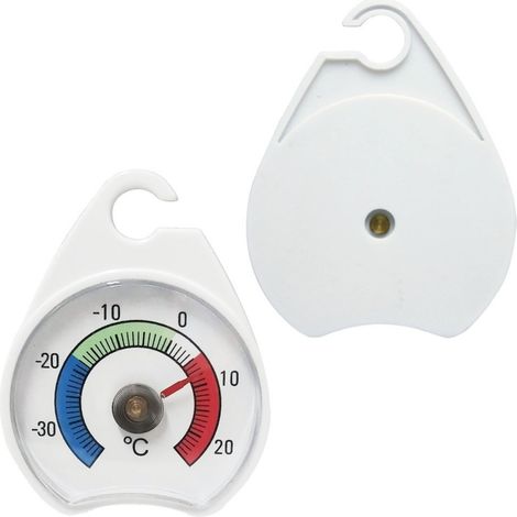 Thermomètre blanc pour réfrigérateur/congélateur - Indicateur de température sans pile avec sonde en acier inoxydable et crochet vertical (1/5)