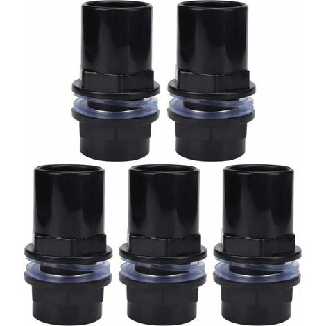 BRAVIX Connecteur de Tuyau d'eau D'aquarium Joint PVC Tube Droit Connecteur Réservoirs de Poissons Accessoires pour Aquarium Réservoir de Poissons 5 Pièces (32mm), (1/5)