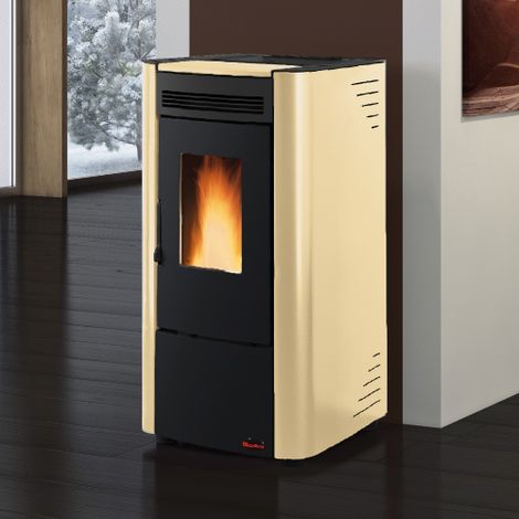 Poele a' granule's ventile' La Nordica Extraflame Ketty Evo 2.0 parchemin 7,4 kw pour 186 m bardage acier