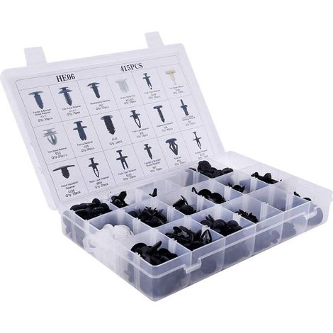 Set Rivetti in Plastica Fissaggio Carrozzeria Auto 415pz Riparazione Fibbia Auto (1/5)