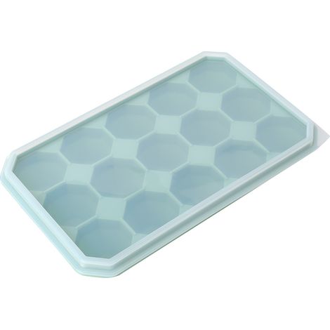 Moule à glaçons en silicone vert, 15 cavités DIY, avec couvercle pour pâtisserie, chocolat, pudding et congélation.