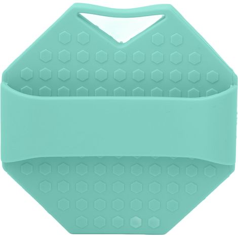 Gant de douche exfoliant doux en silicone alimentaire vert, brosse corporelle ergonomique avec trou de suspension (1/5)