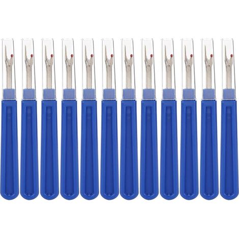 12 pièces - Découseur - Détache-fils de broderie - Bleu - Découseur rapide - Acier inoxydable - Découseur de couture - Sacs à couture - Pour retirer les fils, coudre des sacs en tissu (1/5)