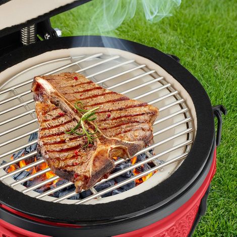 Griglia kamado in ceramica versatile per grigliare e cuocere al forno