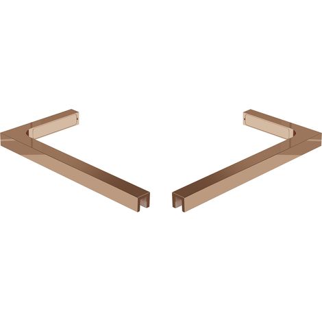 Mexen ensemble de supports d'angle L pour parois de douche 10 mm, or rose - 800-07-60 (1/2)