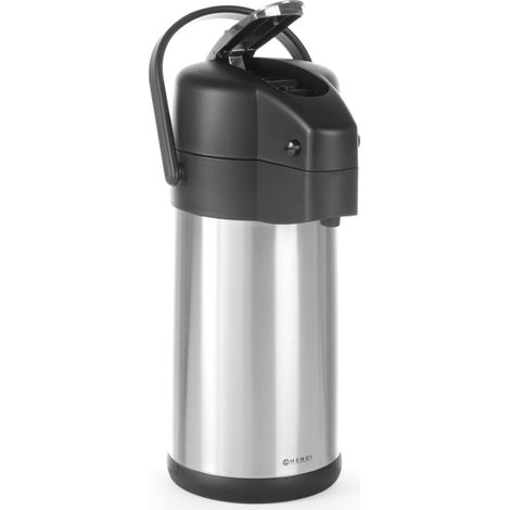 Gastronomie-Thermoskanne aus Stahl mit Pumpe für Heißgetränke, Fassungsvermögen 3 l - Hendi 445877 (1/3)