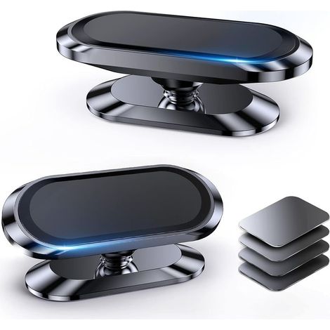 Bracket Telephone Car Magnetique 【Set Of 2】Magnet Telephone Car【360°】Door Telephone Car Portable Magnetic Adhesive Accessory Car for iphone 17 Pro Max 16【with Plate of metal】 (1/5)