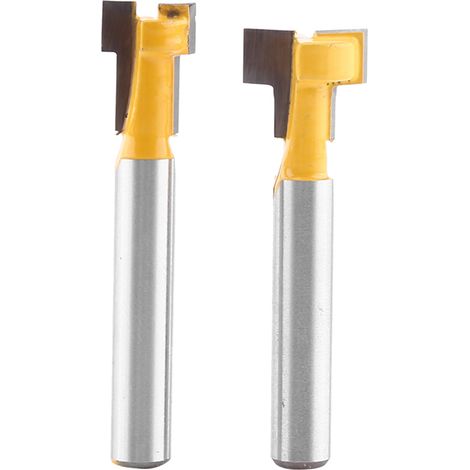 Set mit 2 T-Nutfräsern, 3/8" und 1/2" Schnittdurchmesser, 1/4" Schaft