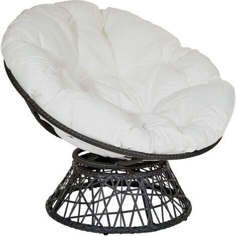 NALOOKAMIC  Coussins de Chaise Ronds, Doux Épais Coussin Fauteuil Coussin Fauteuil Rotin pour Jardin ExtéRieur, Balcon Et Salon (Blanc 60x60 cm)
