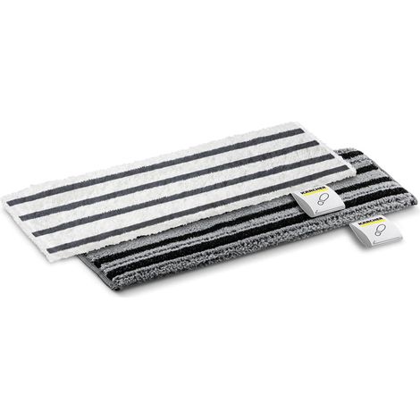 Chiffons de nettoyage de sols en microfibre Kärcher Original EasyFix compatibles avec les nettoyeurs vapeur Kärcher SC - Pour tous types de sols, lavables en machine, en polyester, couleurs assorties (1/5)