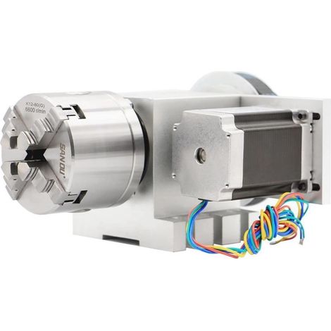 Moteur pas à pas 4 mâchoires 80 mm CNC 4ème rapport de réduction de l'axe 6: 1 CNC Diviser la tête / rotation un kit d'axe NEMA23 for la machine à gravure du travail du bois Pour routeur de tour de fr (1/5)