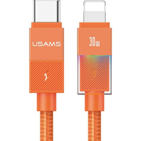 USAMS U93 30W USB-C auf Lightning Kabel 1,2m Orange