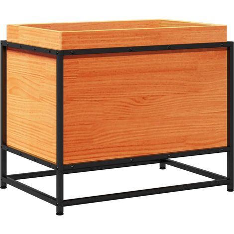 Vassoio per fioriera aiuola rialzata piante fiori terrazzo giardino cera 60 x 40 x 50 cm legno massello di pino marrone 020038468