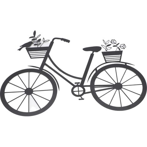 Décoration murale en métal représentant un vélo vintage, idéale pour une pendaison de crémaillère ou une chambre. (1/5)