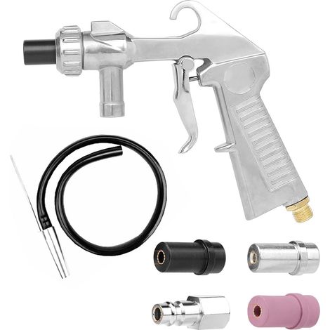 Pistolet de sablage à air comprimé, Dispositif de sablage avec Tuyau en Caoutchouc, Jet de Sable avec Buses en céramique, pour ateliers Automobiles, Travail des métaux (1/5)