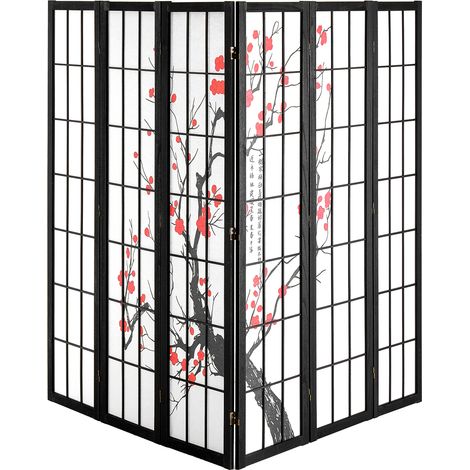 Mophorn Biombo, biombo japonés de 6 paneles, partición de privacidad plegable de madera, divisor de decoración de interiores portátil para separar habitaciones, hogar, oficina (1/5)