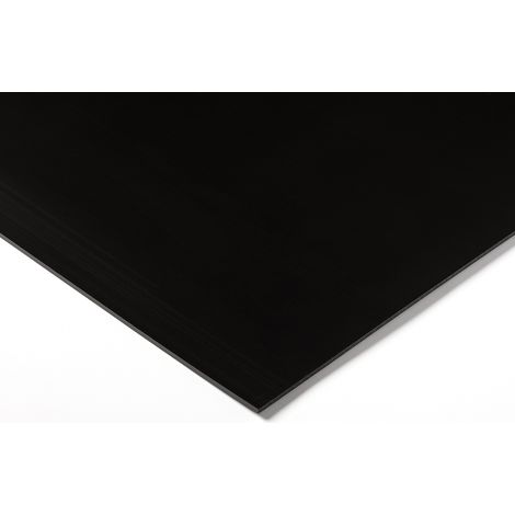 Rs Pro – Plaque en PEHD noire 500mm x 500mm x 25mm – Résistance à la traction 25 MPa – Dureté 50 – Lot de 1 unité
