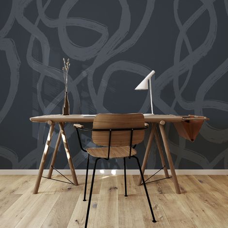 Papier peint panoramique Art line, Gris foncé 150 x 250cm (1/5)