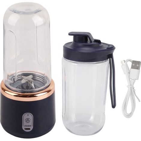Mixeur Portable 300ml Sans Fil pour Smoothies Jus, 6 Lames Recharge USB avec Bouteille et Couvercle (1/5)