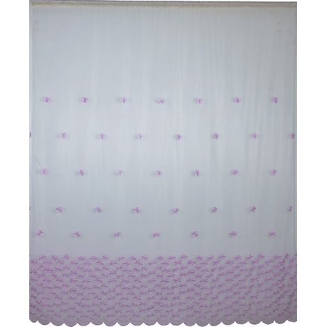 Voilage en polyester pour chambre et salon, rideau décoratif violet (1/5)