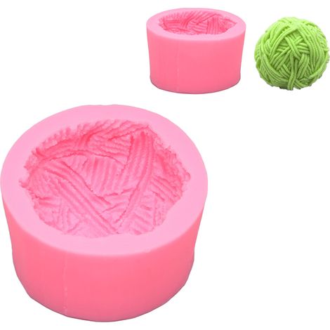 Moule en silicone pour bougies en gypse et mousse au chocolat, idéal pour décorations de gâteaux en forme de boule de laine en 3D. (1/5)
