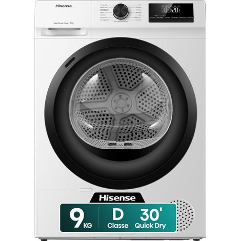 Hisense DHQE900UWDC asciugatrice Libera installazione Caricamento frontale 9 kg Bianco