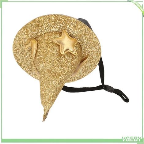 Chapeau pour petit animal - FAFEICY - Hamster motif Lune et Étoile - Réglable - Peluche douce - Sûr et confortable (1/5)