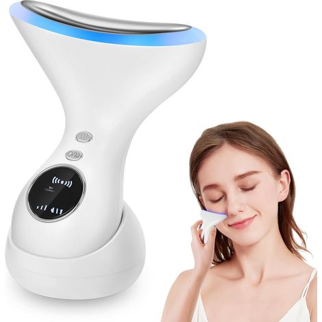 Anti-Falten, Anti-Aging, Hautpflege, 4-Modus-Schönheitsgerät, Hautpflegegerät mit elektromagnetischer Stimulation (EMS) für Gesichtsstraffung, Massage und Straffung, Straffung und Halsstraffung.