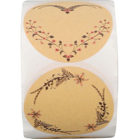 Étiquettes adhésives rondes en papier kraft 500 pièces pour emballage, bricolage et organisation (1/5)