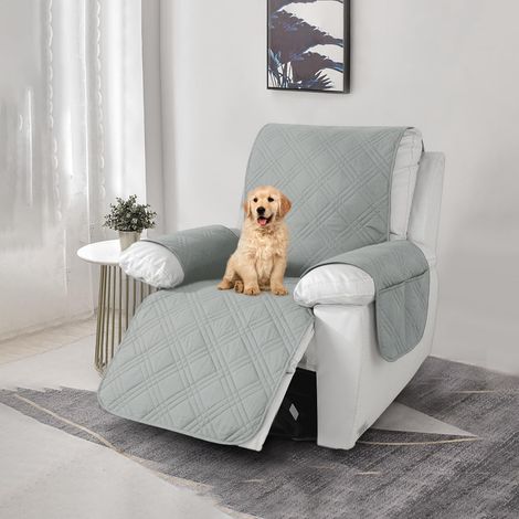 Sesselschoner für Fernsehsessel, 100% Wasserdicht Sesselbezug für Relaxsessel, Anti-Rutsch Antifouling 1 Sitzer Sesselschoner mit Taschen，Möbelschutz， 91x79in