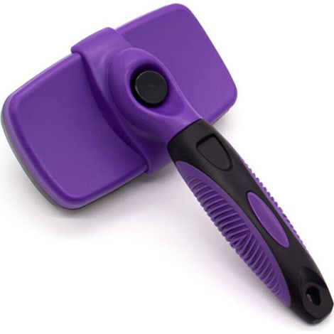 Brosse de cheveux pour animaux de compagnie - brosse à cheveux d'animaux avec des cheveux longs et courts - Facile à nettoyer - outils de beauté pour chats et chiens - violet (1/4)