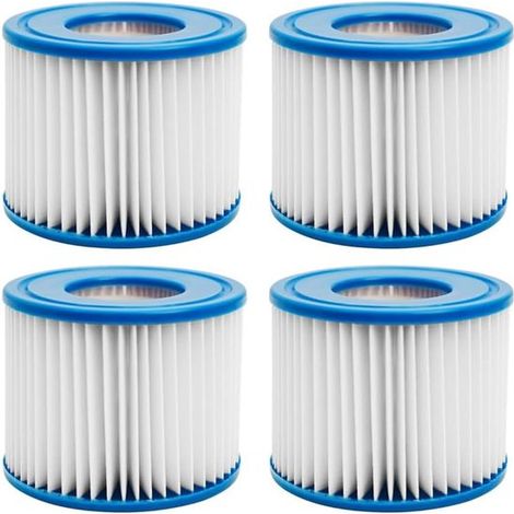 Cartuchos filtro 4 piezas limpieza piscinas, filtros jacuzzis inflables Intex H, Compatible bomba filtro piscina Intex H 29007E, Azul, blanco (1/5)
