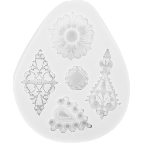 Moule en silicone motif diamants rétro, outil DIY décoration gâteau, pâte à sucre, gris, 50‑611‑B (1/5)